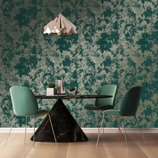 I Love Wallpaper Green Geneva Metallic Wallpaper Emerald - Gold