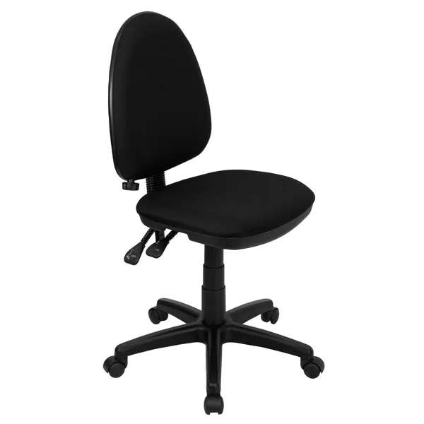 39.5x22 Mid-Back Black Fabric Multifunction Swivel Task Office Chair with Adjustable Lumbar Support