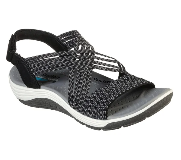 Skechers Womens Reggae Cup Oh, Snap! Sandals - Black - Size 6