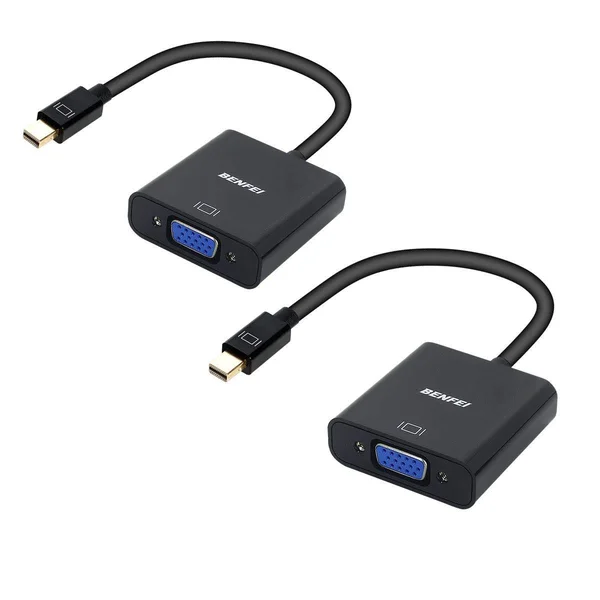 Mini DisplayPort to VGA 2 Pack - Benfei Mini DP Display Port to VGA (Thunderbolt Compatible) Male to Female Adapter Compatible fo
