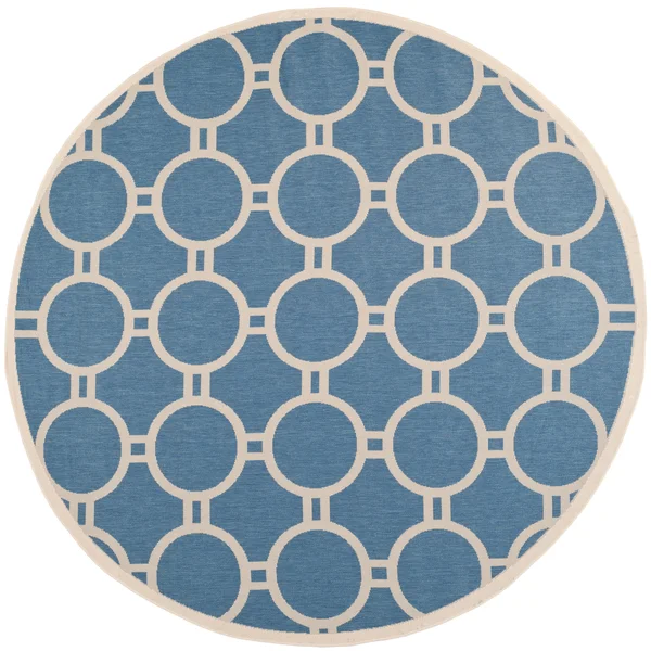 Safavieh Courtyard Blue Indoor Outdoor Rug - Round 7&10x22