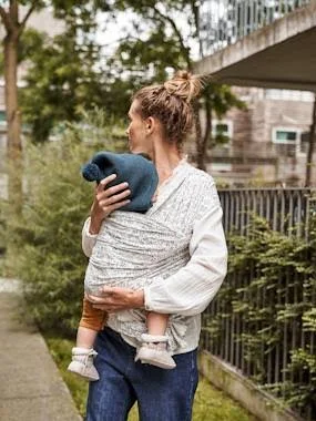 Vertbaudet Wrap Baby Carrier white/print