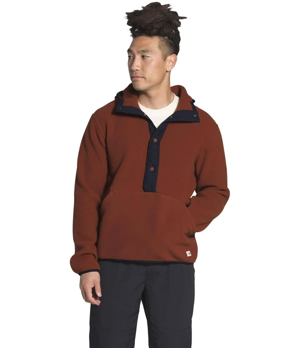 The North Face Men's Carbondale ¼ Snap Hoodie - Large, Brandy Brown/Aviator Navy
