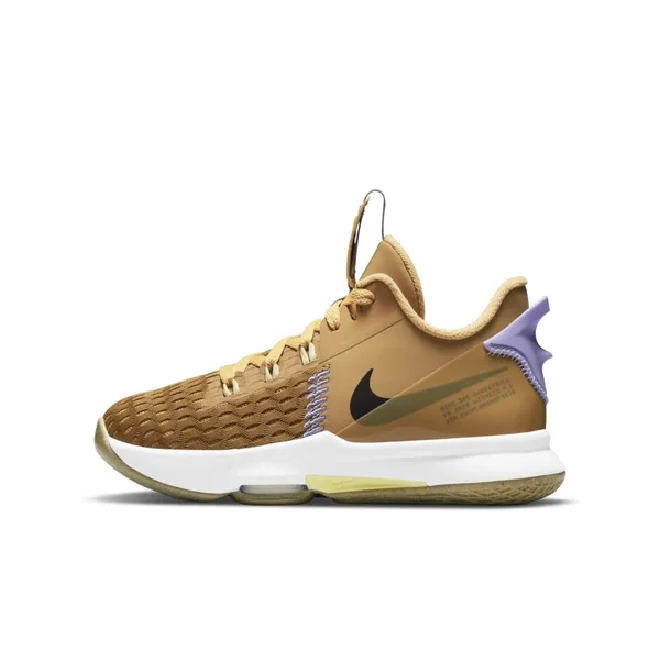 Nike Big Kids& Lebron Witness 5 Basketball Shoes in Brown/Wheat Size 4.0