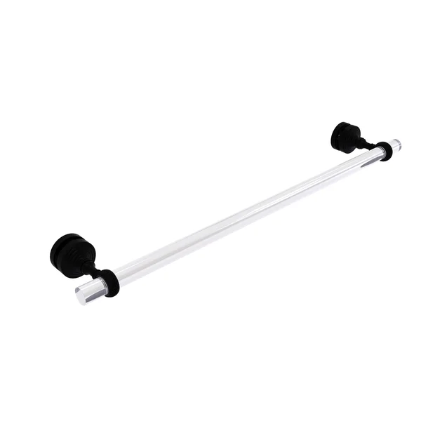 Pacific Grove Collection Shower Door Towel Bar with Twisted Accents - Matte Black - 24 inch