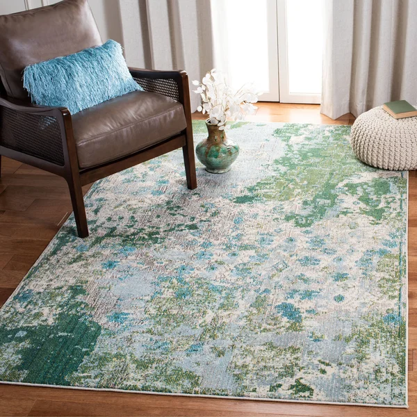 Safavieh Monaco Apollo Modern Abstract Rug - 6&7x22 x 6&7x22 Square - Green/Turquoise