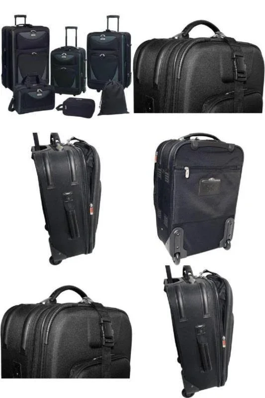 Travelers Club Skyview 6-Piece 2-Tone Luggage Set, Black