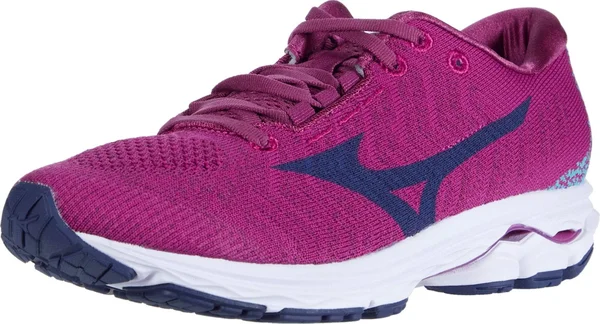 Women's Mizuno Wave Rider Waveknit 3, 11.5, Boysenberry/Medieval Blue
