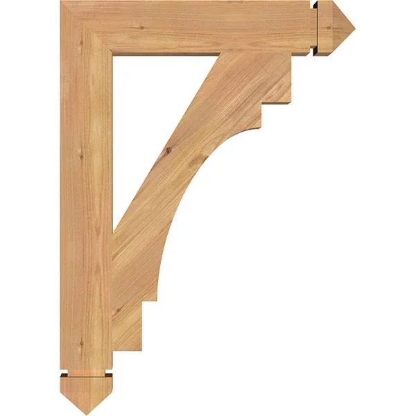 Ekena Millwork BKT04X20X28MRC03SWR 3 1/2x22W x 20x22D x 28x22H Merced Arts & Crafts Smooth BRACKET - Western Red Cedar