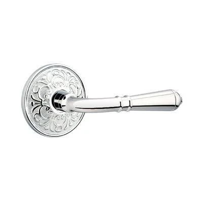 Emtek 8106TUS3RH Passage Turino Lever with Lancaster Rose Finish: Bright Brass - Handle Orientation: Right