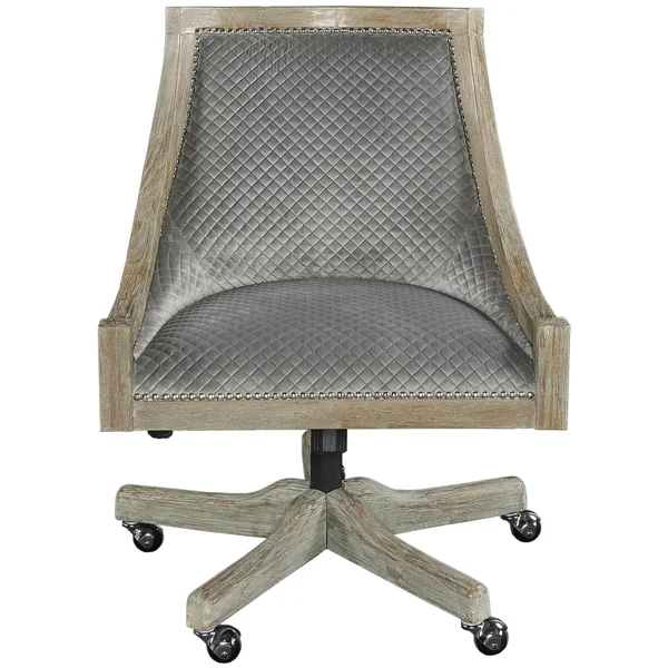 Linon Mimi Quilted Office Chair, Gray