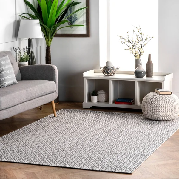 nuLOOM Holcombe Geometric Gray 4 ft. x 6 ft. Area Rug - Grey