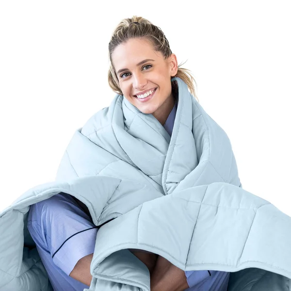Luna Adult Weighted Blanket - Individual Use - 25 lbs - 60x80 - Queen Size Bed - 100% Oeko-Tex Cooling Cotton & Glass Beads