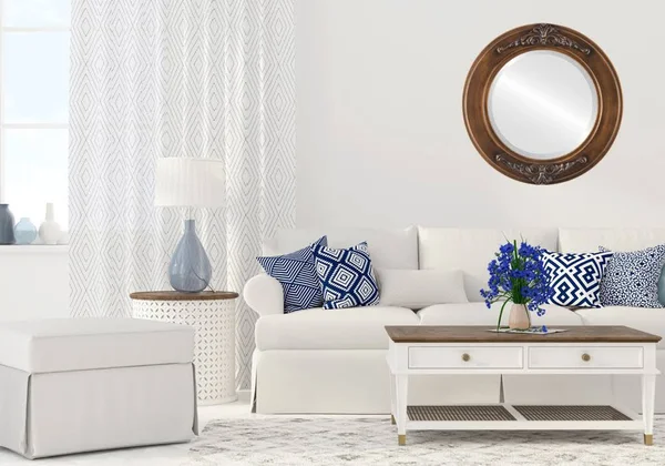Ramino Framed Round Mirror - Sunset Gold