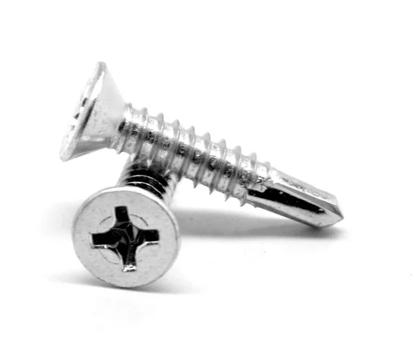 #4-24 x 3/8 Self Drilling Screw Phillips Flat Head #2 Point Low Carbon Steel Zinc Plated Pk 10000