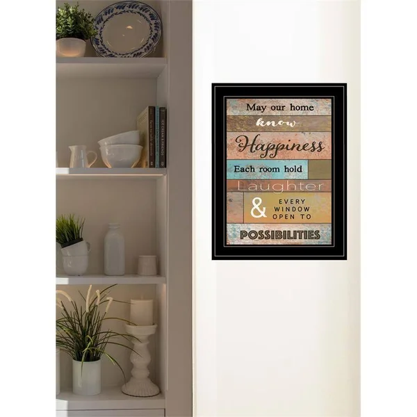 Trendy Decor 4U Our Home by Karen Tribett Framed Art with Black Frame