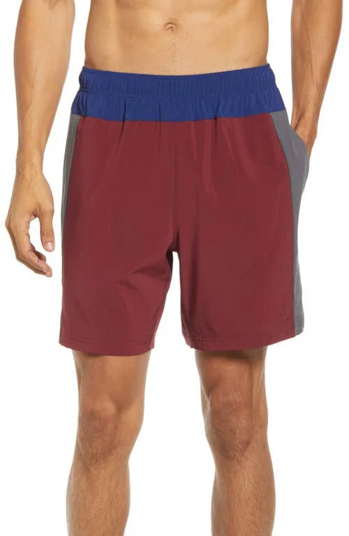 Fourlaps Bolt 7 inch Shorts, Size XX-Large in Burgundy/Charcoal at Nordstrom