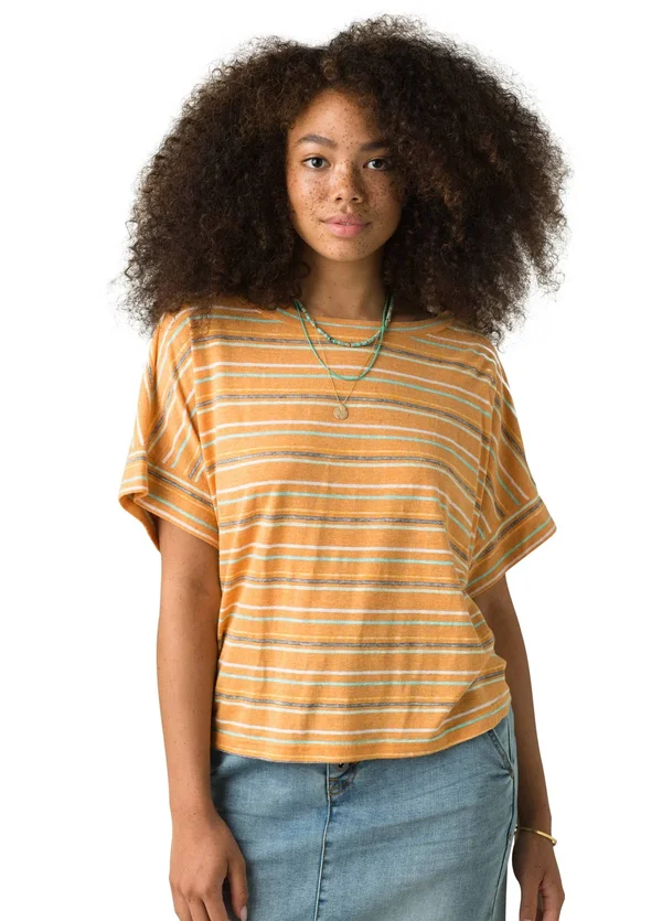 Prana - Women's Vosky Top - Butterscotch Stripe, Small
