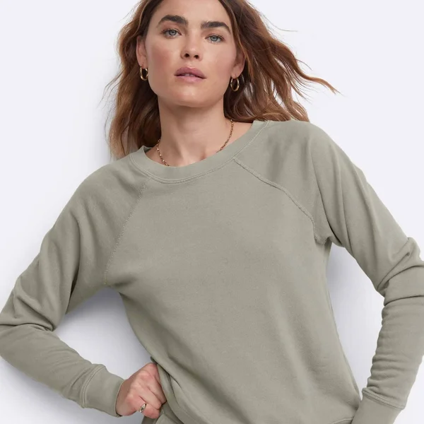 Organic Terry Raglan Sweatshirt Sage, 3X