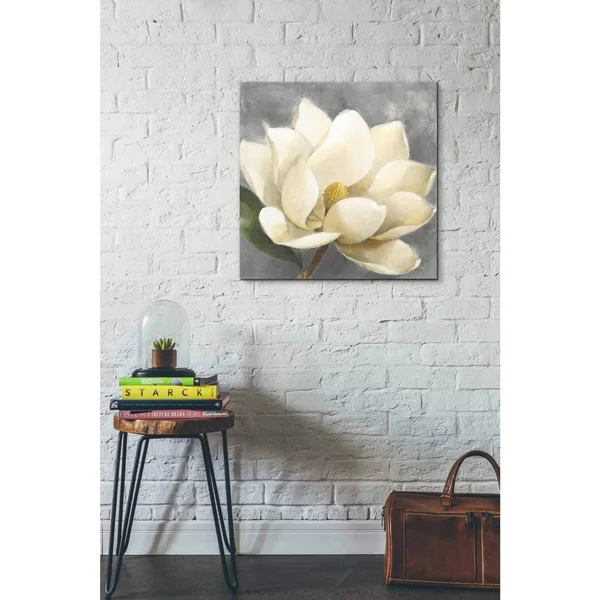 Epic Graffiti &Magnolia Blossom on Gray& by Albena Hristova, Canvas Wall Art, 18x22x18x22