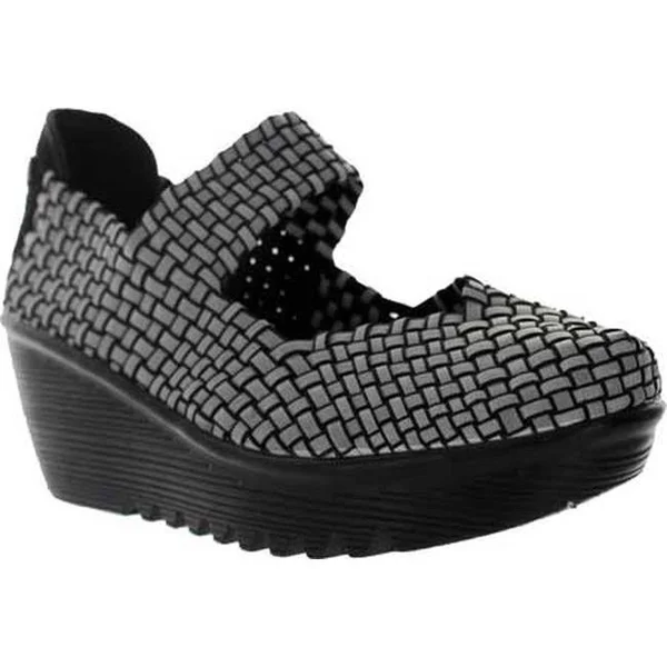 Bernie Mev Women's Lulia, Black Reflective Stretch Nylon, Size 38