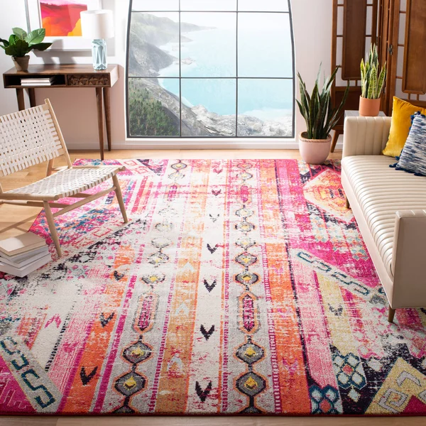 Safavieh MNC222D Monaco Magenta, Multi Area Rug - 8& x 11&