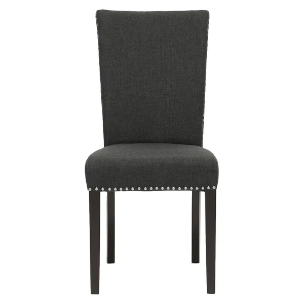 Baxton Studio Harrowgate Dark Gray Linen Modern Dining Chair Set of 2