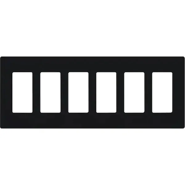 Lutron CW-6-BL Claro 6-Gang Wallplate Black