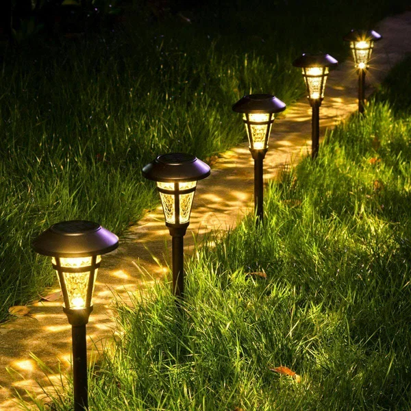 Solpex Solar Pathway Lights Outdoor, 6 Pack Solar Garden Lights, Bronze Finshed