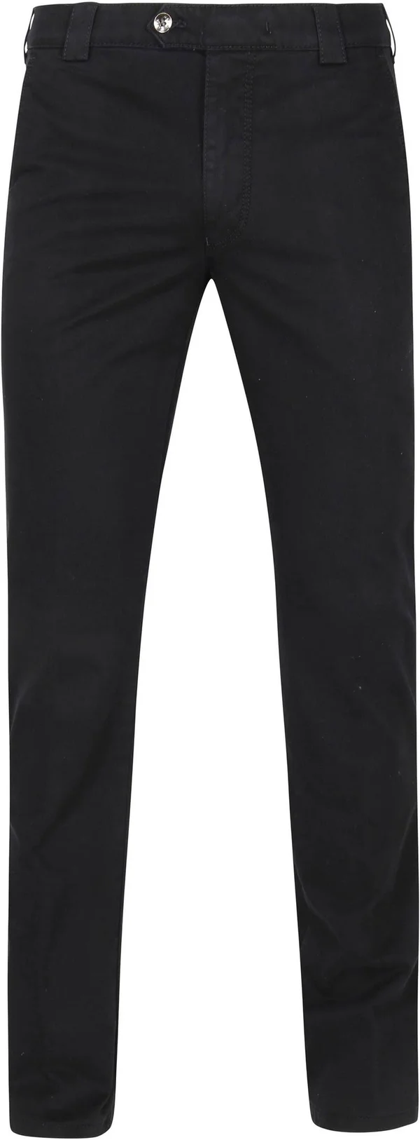 Plus Size : Meyer, Washed Cotton Stretch ‘Roma’ Chinos in A Blackfor Men