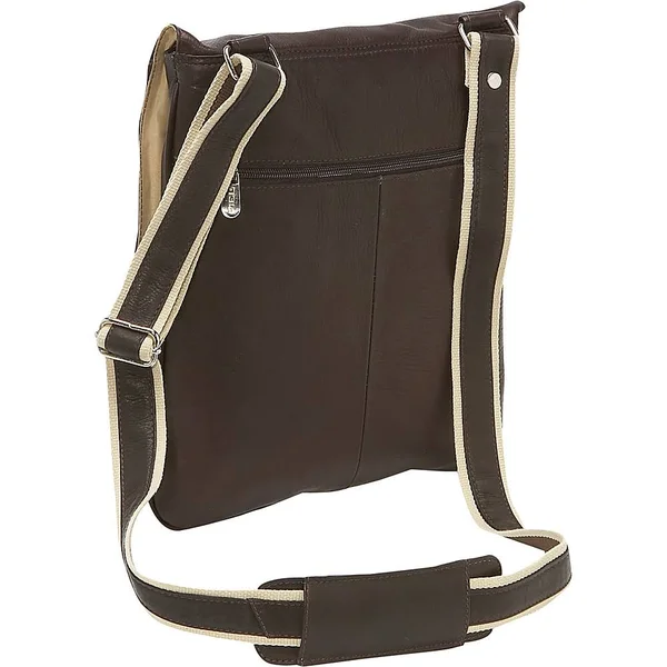 Piel Leather Small Vertical Messenger - Chocolate