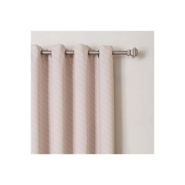 Best Home Fashion Room Darkening Diagonal Stripe Nickel Grommet Curtain Panel (Set of 2) - Ocean, 52-in W x 84-in L