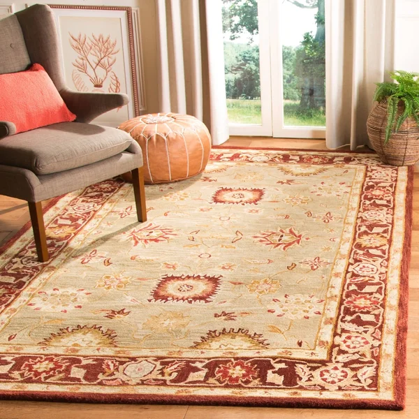 Safavieh 3& x 5& Anatolia AN556F Red, Sage Rug