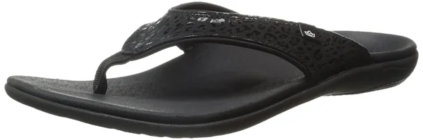 Spenco Cheetah Print Sandal Women's, Black, 9