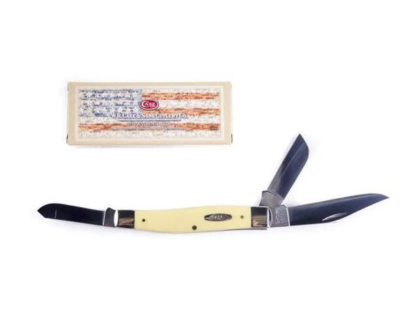 Case 203 Large Stockman Folding Pocket Knife with Yellow Synthetic Handle