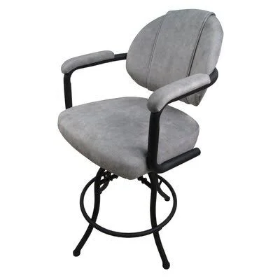 Norhad Swivel Bar Stool Red Barrel Studio Seat Height: Bar Stool (30x22 Seat Height) - Color: Light Gray
