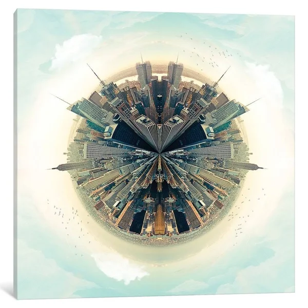 iCanvas NYC Parallel Cities by VIN Zzep Canvas Print 37x22 x 37x22 x 0.75x22