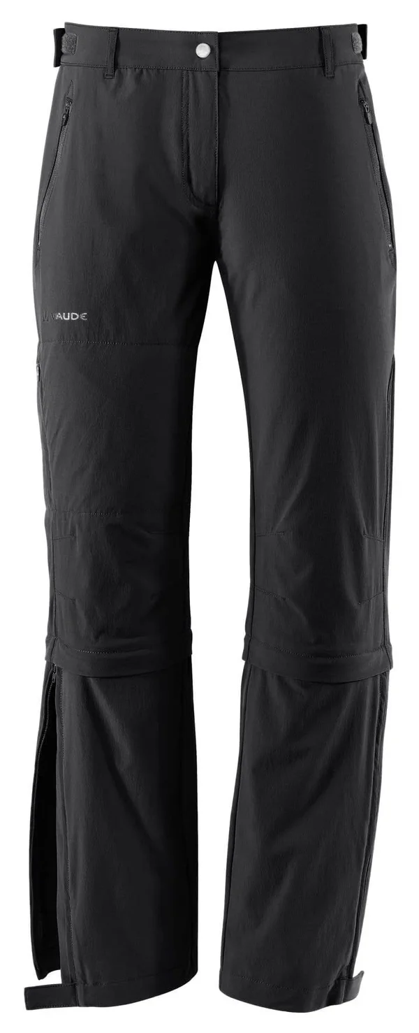 Vaude Farley Stretch Capri T-Zip II Black - Womens 3/4 Pants (Size 46 -long - Color Black)