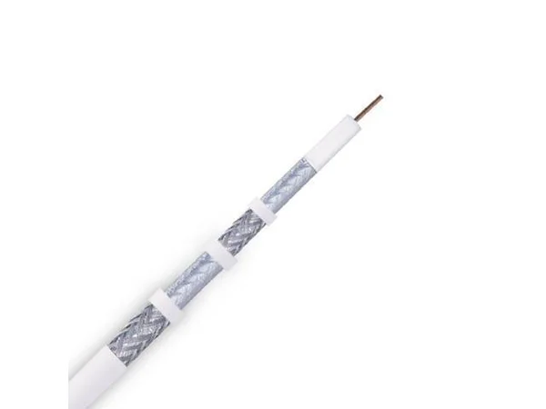 Logico RG6 Quad Shield Coaxial Cable 18 AWG 1000ft Bulk Coax Satellite TV White COX3503