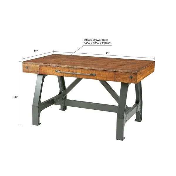 INK+IVY Lancaster Desk, Oak/Silver