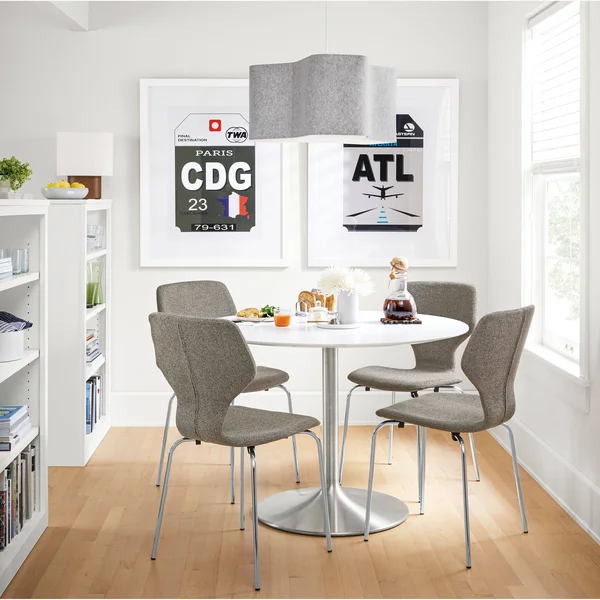 Room & Board, Modern Aria 27 Diameter Round Table, Maple Top w/ Stainless Steel Frame Base