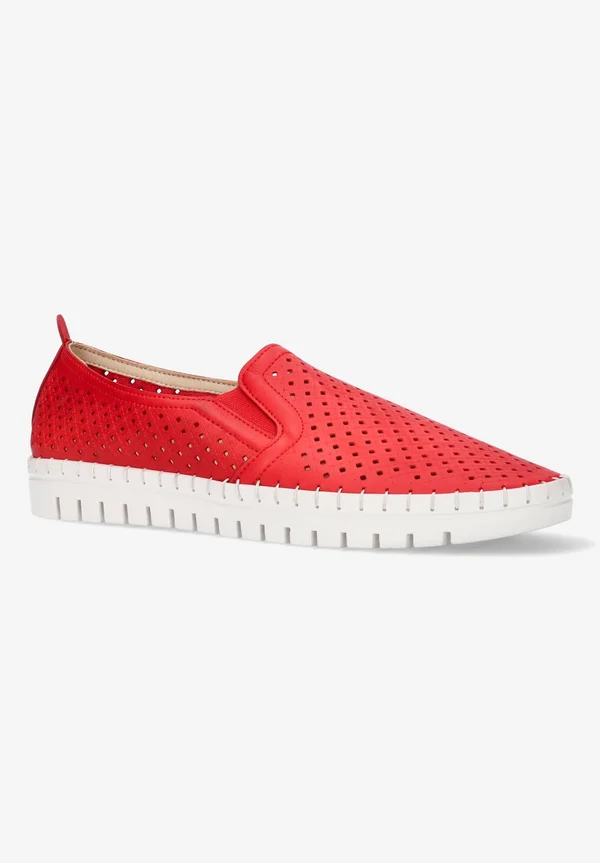 Easy Street Fresh Women's Slip-On Sneakers, Size: 9.5 Wide, Red