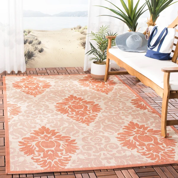 Safavieh Courtyard CY2714-3777 6&7x22 x 6&7x22 Square Red, Red Area Rug