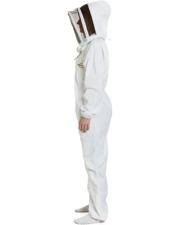 Natural Apiary Apiarist Beekeeping Suit - Polycotton - Non-Flammable Fencing Veil - Backyard Beekeeper White - 3XL