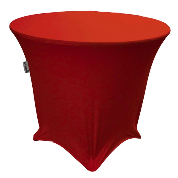 La Linen Round Spandex Tablecloth 48x22 x 30x22 High, Red