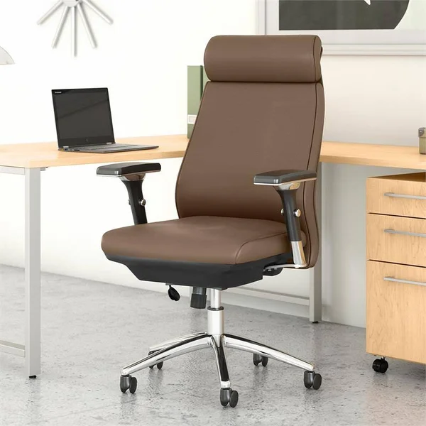 BBF Studio C High Back Leather Executive Office Chair in Saddle Tan