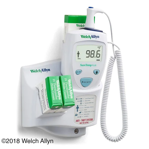 Welch Allyn 01690-300 SureTemp Plus 690 Electronic Thermometer w/ Wall Mount, 9ft Oral Probe