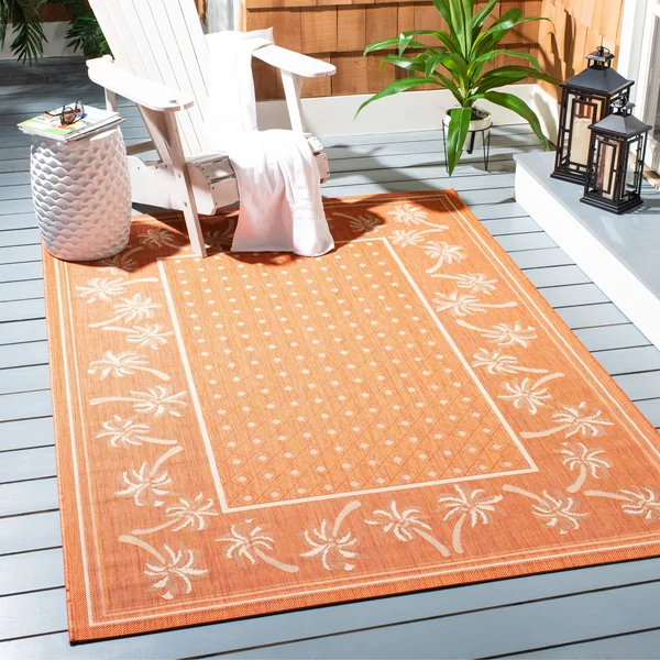 Safavieh 8& x 11& Courtyard CY5148A Rust - Sand Rug