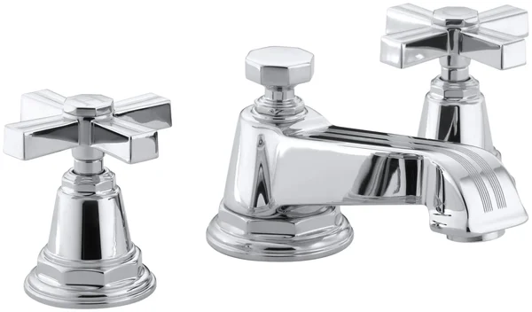 Kohler K-13132-3B-CP Pinstripe Polished Chrome Widespread Bathroom Faucet