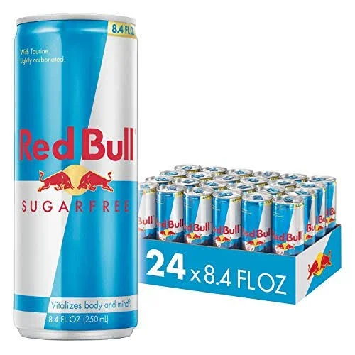 Red Bull Energy Drink Sugar Free 24 Pack of 8.4 fl oz, sugarfree